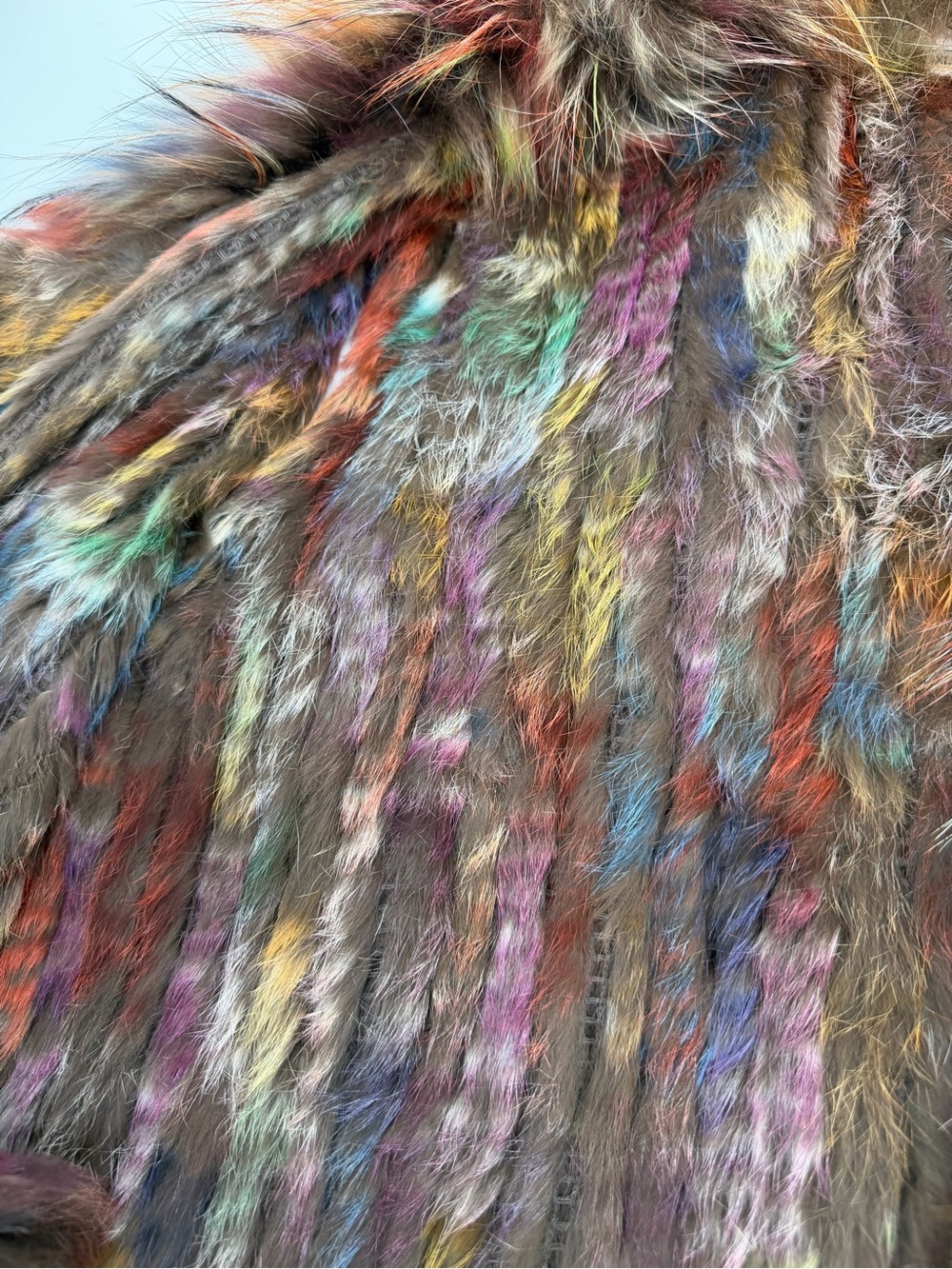 Adore Real Fur Vest Multicolor Boho Festival Luxe XL - Picture 9 of 9